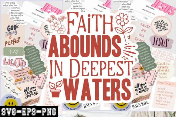 Graphics and Crafts: Faith Abounds in Deepest Waters SVG