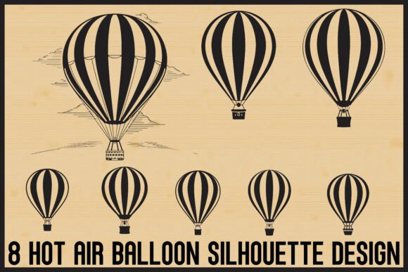 Hot Air Balloon Silhouette Bundle: Graphics & Crafts