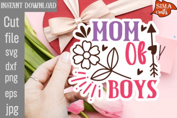 Mom of Boys SVG Cut File for Crafts and Graphics