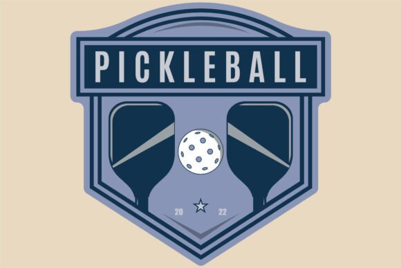 Pickleball Sport Emblem Logo Vector