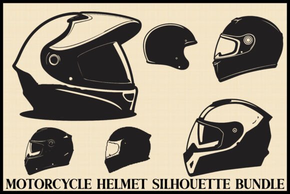 Rider Helmet Silhouette Vector Pack: Graphics for Crafts & Content