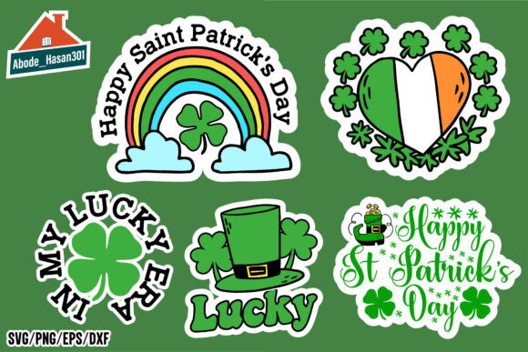St. Patricks Day Sticker Pack SVG Bundle