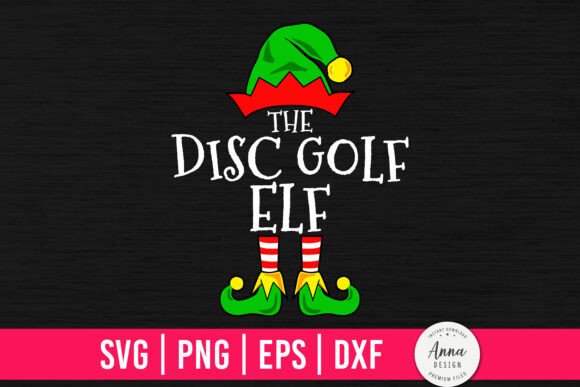 The Disc Golf Elf Funny Christmas Graphics