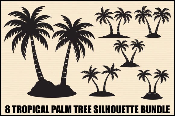 Tropical Palm Tree Laser Cut Bundle: Graphics & Crafts