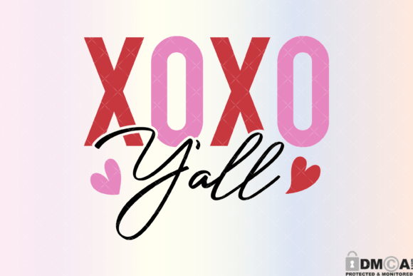 Xoxo Yall Valentines Day Hearts Svg PNG
